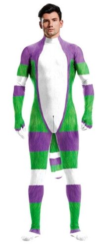 Rajzfilm Cosplay Jumpsuit Fehér-zöld-lila