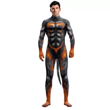 Szexi Wolf Man Cosplay Jumpsuit Fekete-Tűz