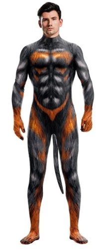 Szexi Wolf Man Cosplay Jumpsuit Fekete-Tűz