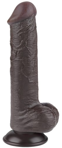Prémium bőrhatású dildó – 15 x 4,5 cm, fekete