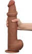 Sliding Skin Dildo 26 x 6cm barna - 2