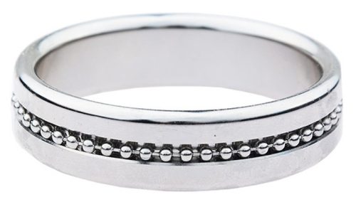 Fém kakasgyűrű barázdákkal SILVER