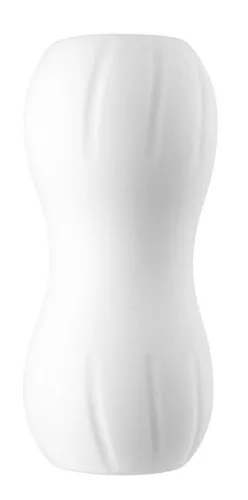 Double Masturbator Double Entry Textured 14 cm White