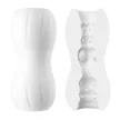 Double Masturbator Double Entry Textured 14 cm White