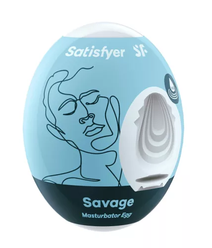 Satisfyer Masturbator Egg Hydro-Active TPE Lightweight 69mm Light Blue White