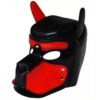 Piros faux Puppy balaclava