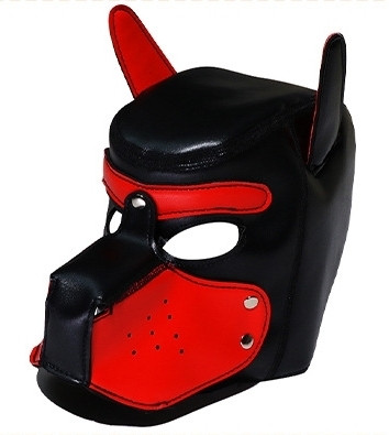 Piros faux Puppy balaclava