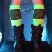 Hypnotix magas zokni Fekete-zöld neon - 5