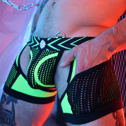 Boxer Jock – férfias szexi alsónemű fekete-zöld neonban