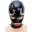 Latex csuklya nyitott szemek és száj BLACK - 3