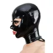 Latex csuklya nyitott szemek és száj BLACK - 4