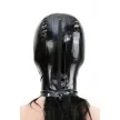 Latex csuklya nyitott szemek és száj BLACK - 2