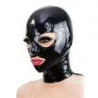 Latex csuklya nyitott szemek és száj BLACK