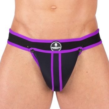 Jockstrap Shell – fekete-lila érzéki fehérnemű