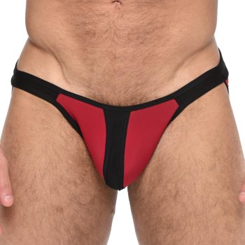   Jockstrap Troy – prémium bordeaux-fekete férfi fehérnemű