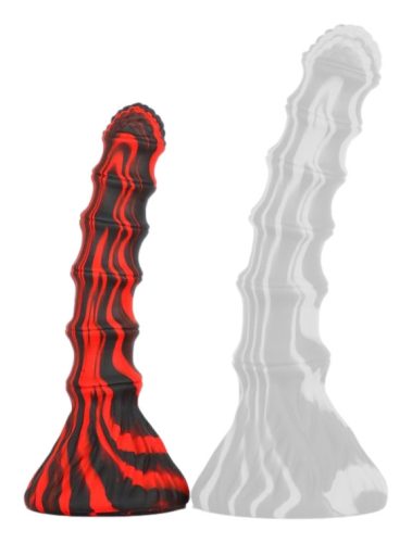 Accordio S – prémium piros-fekete dildó 16 cm hosszú