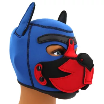 Puppy Fox Neoprén Kapucni Kék-Piros - Stílusos és kényelmes védőruha az intim pillanatokho