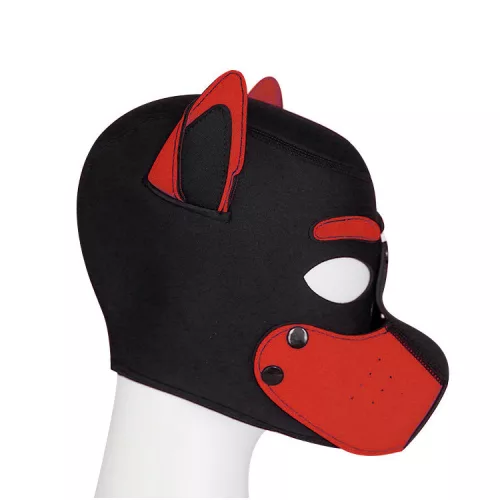 Petty Dog szexi szájmaszk fekete-piros neoprén anyagból levehető szájrésszel