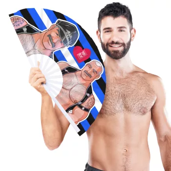 Bobo Bear Daddy Fan 64cm Plastic Sticks Polyester Fabric
