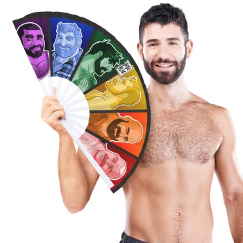 Bobo Bear Giant Pride Fan 64cm Rainbow Palette Polyester