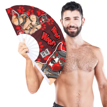 Giant Red Puppy Fan 64cm Decorative Wingspan Dog Paws Design