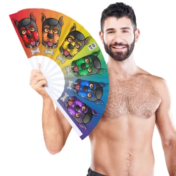 Bobo Bear Multicolored Puppy Hood Fan 64cm Polyester LGBTQIA