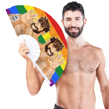 Bobo Bear Giant Cheeky Fan 64cm Rainbow Design