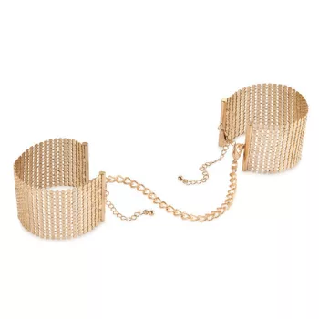 Bijoux Désir Métallique Metal Mesh Handcuffs Golden