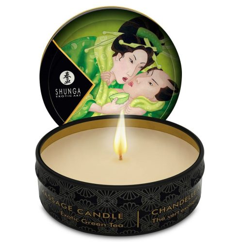 SHUNGA - MINI CARESS BY CANDELIGHT MASSZÁZSGYERTYA T ZÖLD 30 ML