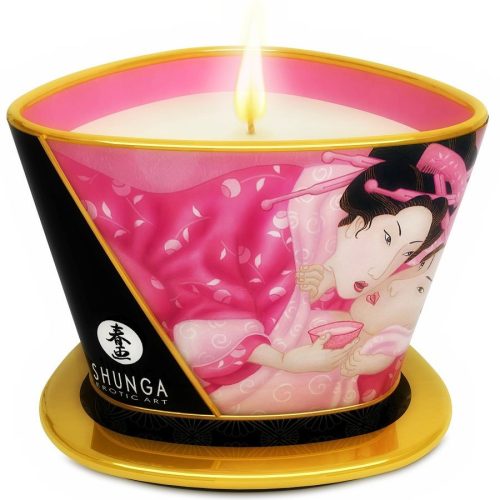 SHUNGA - MINI CARESS BY CANDELIGHT APHRODISIAC RÓZSÁK MASSZÁZS GYERTYA 170 ML