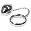 Metal Hard Inel Penis 45mm cu Lanț și Bile Metalice Anal Steel