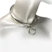 Metal Hard BDSM Collar Necklace with O-Ring 10cm Chrome Steel