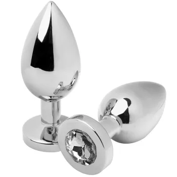   Metal Hard Anal Plug Steel Diamond Small 5.7 cm Transparent Hypoallergenic