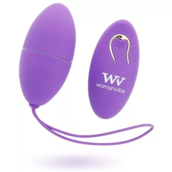   WOMANVIBE – távirányítós tojás vibrátor fekete szilikonban