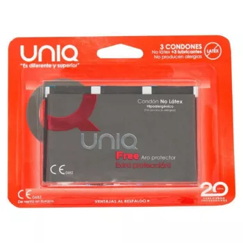 UNIQ - INGYENES LATEXMENTES ÓVSZER VÉDŐGYŰRŰVEL 3 DARAB
