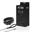 Fetish Submissive BDSM Collar with Leash Neoprene Lining Black