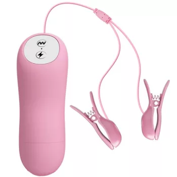   Baile Vibrating Nipple Clamps 12 Vibration Modes Electroshock Adjustable Submersible