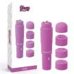 Glossy Vibrator massager portabil 4 capete interschimbabile Violet 10 cm Waterproof