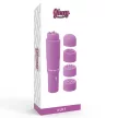 Glossy Vibrator massager portabil 4 capete interschimbabile Violet 10 cm Waterproof