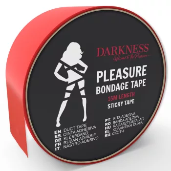   DARKNESS – piros rögzítő szalag 15m – prémium bondage élmény