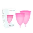 STERCUP - FDA SZILIKON MENSTRUÁCIÓS KEHELY CSOMAG S + L RÓZSASZÍN MÉRET - 2