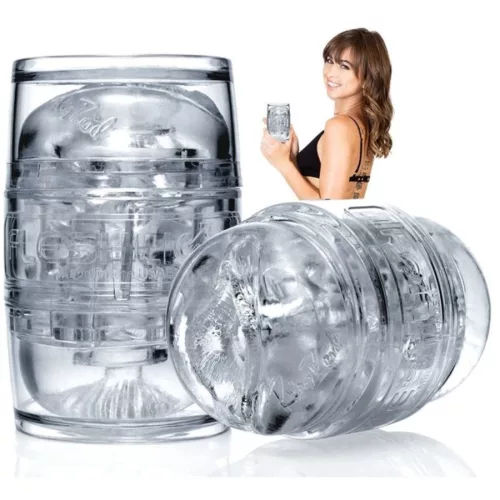 Fleshlight Masturbator compact cu textură SuperSkin 11 cm transparent