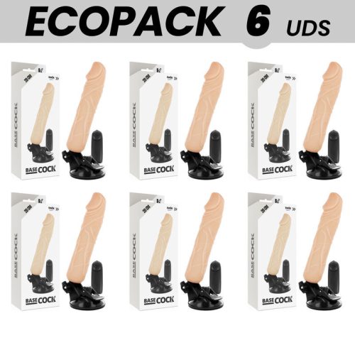 ECOPACK 6 DB - BASECOCK REALISZTIKUS VIBRÁTOR TÁVIRÁNYÍTÓ HÚS 20 CM -O- 4 CM