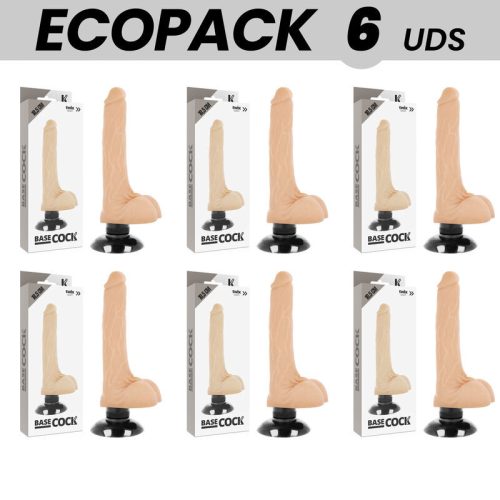 ECOPACK 6 DB - BASECOCK REALISZTIKUS VIBRÁTOR 2-1 HÚS 18,5 CM -O- 4 CM