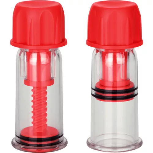 CalExotics Colt Nipple Suction Cups Stimulating Waves Red