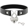 Coquette Chic Desire Vegan Leather Collar Heart Accessory 40cm