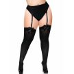 LEG AVENUE - fekete nylon combfix masnival, plus size