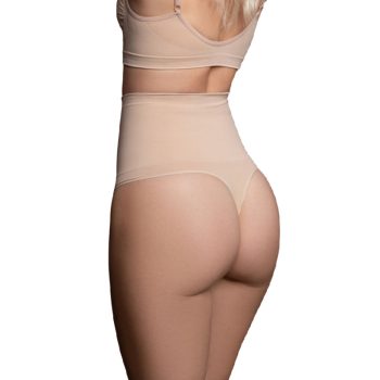BYE-BRA - zökkenőmentes, bézs tanga alakú fűző XXL