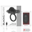 Black&Silver Burton Remote Control Vibrating Cock Ring Silicone Waterproof USB Rechargeable