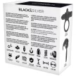 Black&Silver Burton Remote Control Vibrating Cock Ring Silicone Waterproof USB Rechargeable